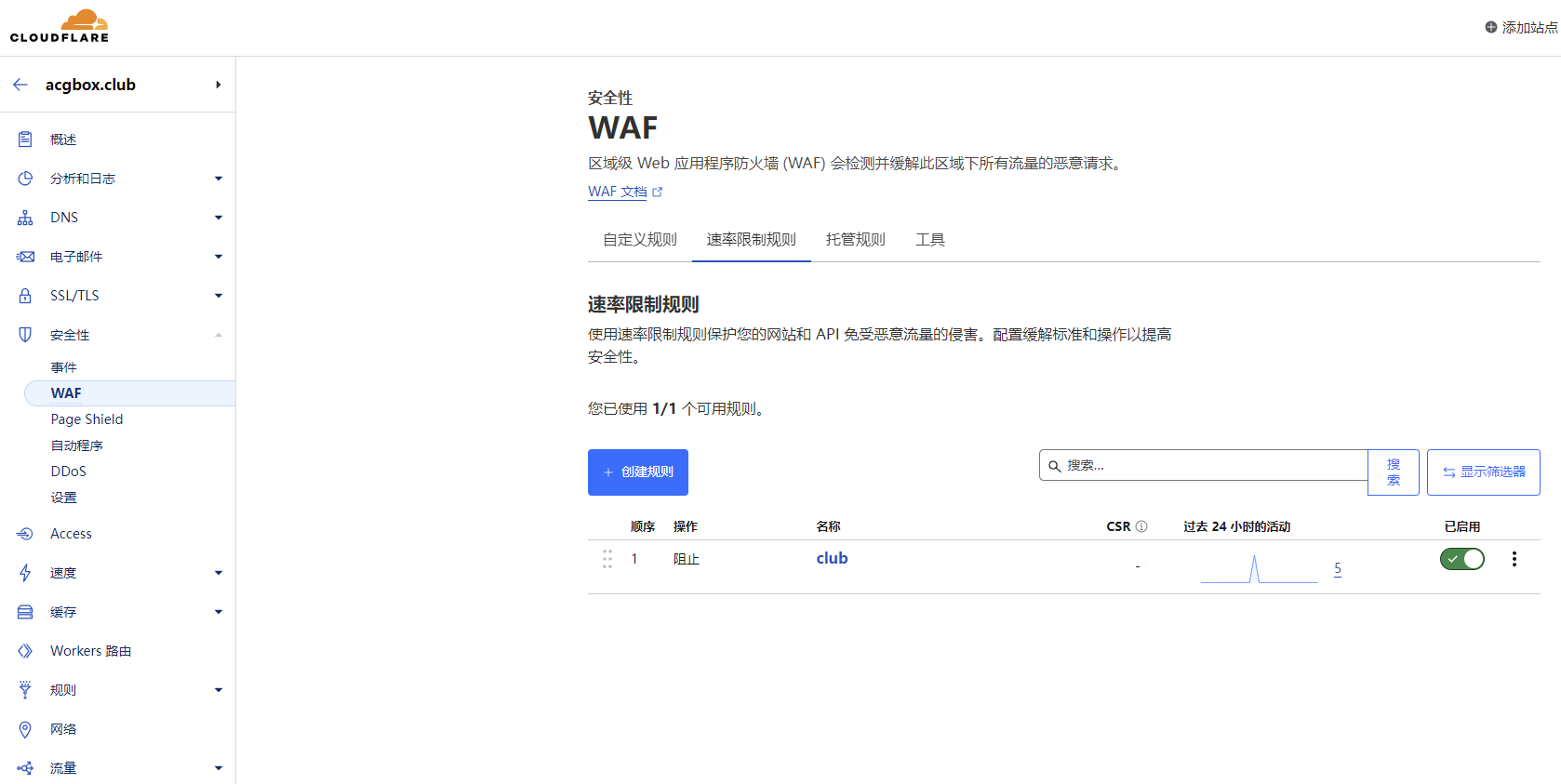 Cloudflare 防火墙速率限制规则